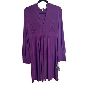 Essentials by ABS Studio XL Dress Purple Eggplant Cottage Vintage Midi